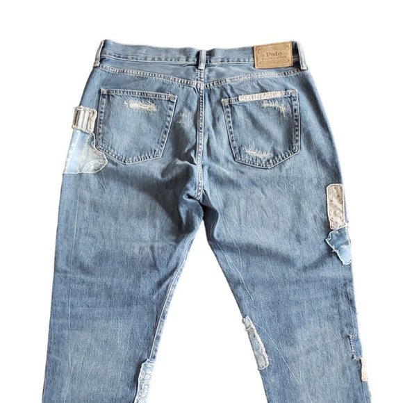 Polo Ralph Lauren Avery Patchwork Boyfriend Rope Dyed Women's Jeans Size 29 - Picture 6 of 12